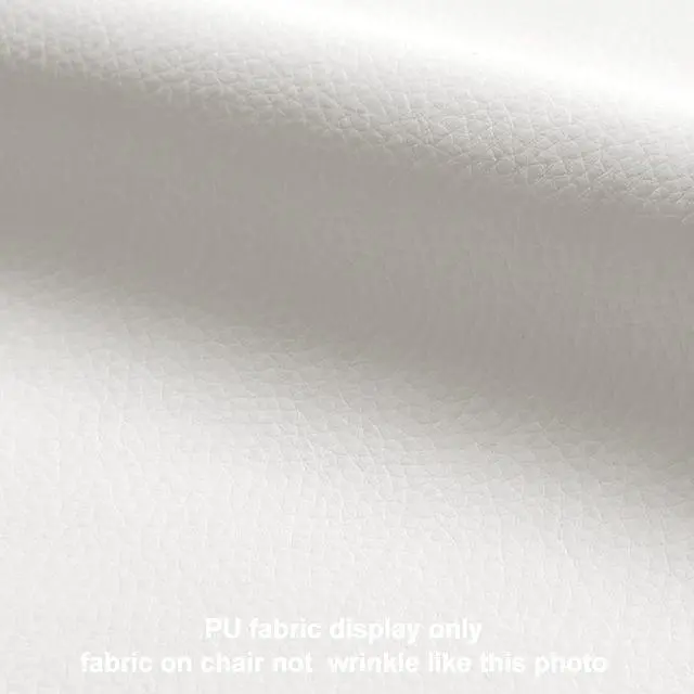 Alt view image 7 of 7 - DUHOME Modern Home Office Chair,PU Leather Task Cute White Desk Chair with Gold Base, Armless Rolling Vanity Chair with Wheels for Teens