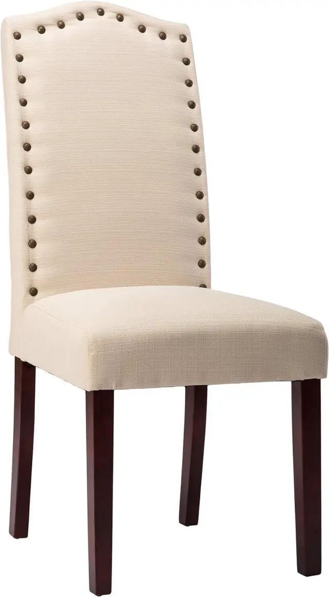 Alt view image 2 of 7 - NOBPEINT Dining Chair Upholstered Fabric Dining Chairs with Arched Backrest,Set of 2(Beige)