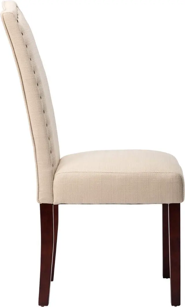 Alt view image 5 of 7 - NOBPEINT Dining Chair Upholstered Fabric Dining Chairs with Arched Backrest,Set of 2(Beige)