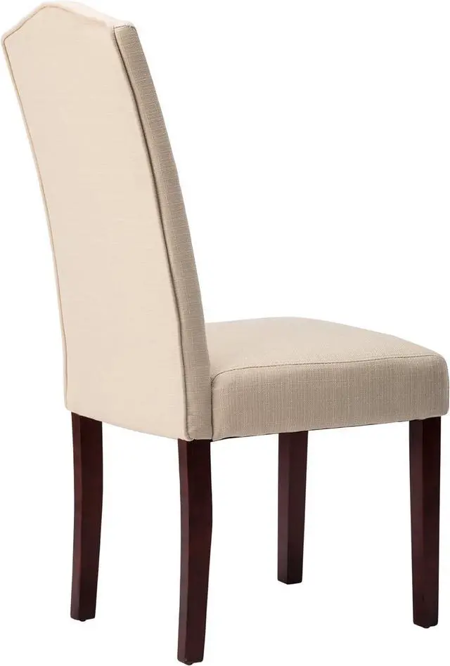 Alt view image 6 of 7 - NOBPEINT Dining Chair Upholstered Fabric Dining Chairs with Arched Backrest,Set of 2(Beige)