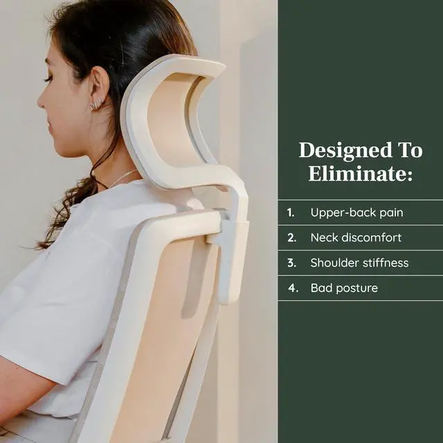 Alt view image 6 of 6 - Branch Adjustable Ergonomic Headrest Attachment - Only Compatible Ergonomic Chair - Experience Optimal Comfort and Support - All Black