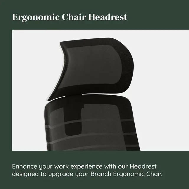 Alt view image 5 of 6 - Branch Adjustable Ergonomic Headrest Attachment - Only Compatible Ergonomic Chair - Experience Optimal Comfort and Support - All Black