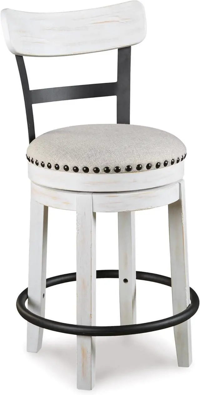 Main image of Signature Design by Ashley Valebeck 24.5" Modern Swivel Counter Height Barstool, Whitewash