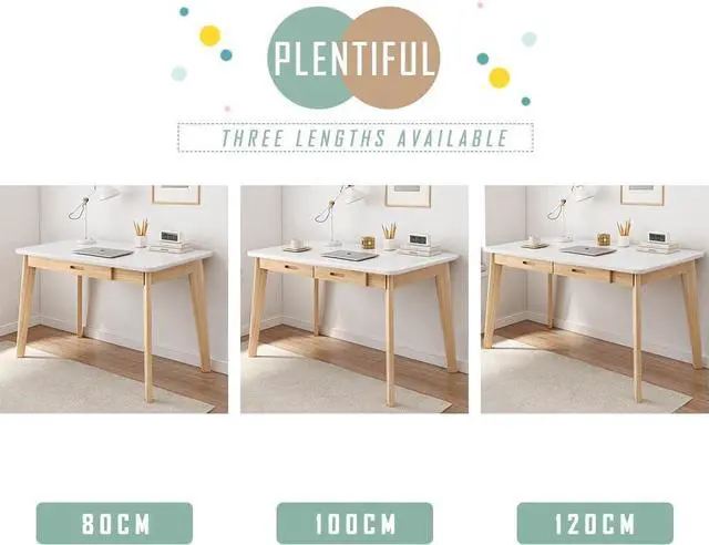 Alt view image 5 of 6 - IOTXY Solid Wood Writing Desk - Home Office Workbench Desk with Drawer, 47.24" Width Laptop Computer Work Study Table