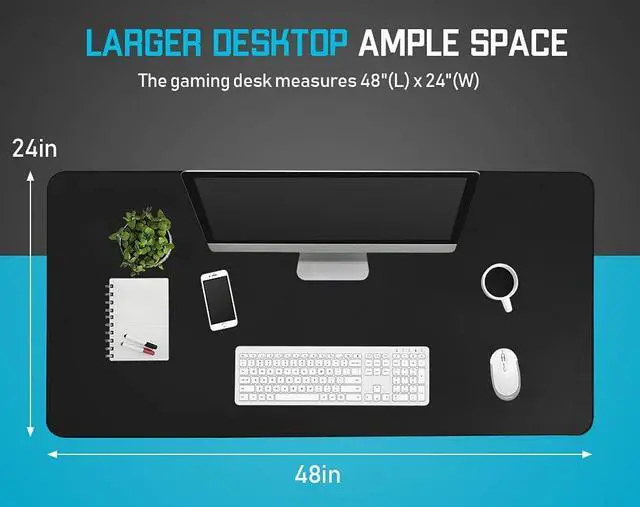 Alt view image 3 of 7 - Adjustable Standing Desk, 47" Computer Desk Height Converter Large Desktop Stand Up Desk Fit Dual Monitor for Home Office,Black
