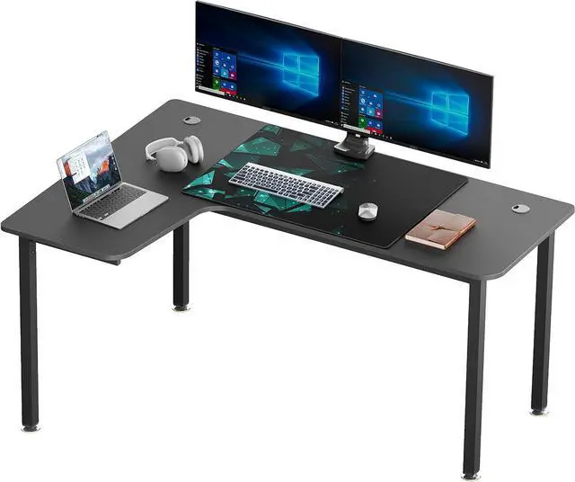Alt view image 2 of 7 - Eureka Ergonomic L Shaped Gaming Desk, 61 Inch Corner Computer Desk, Modern Office Study Writing Desk, Home Gaming Table with Mouse Pad & Cable Management, Sturdy Metal Frame, Easy to Assembly, Left
