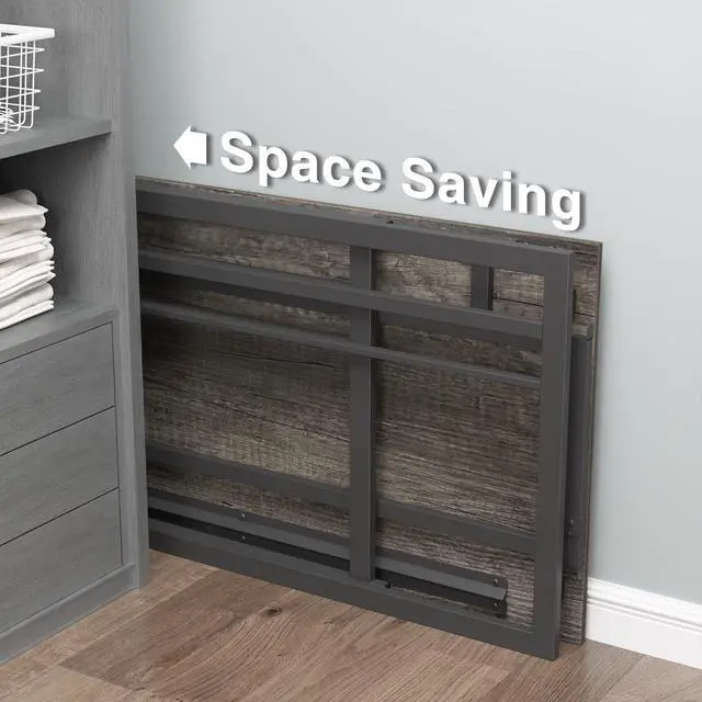 Alt view image 6 of 7 - Gezen Folding Desk 40'' Computer Desk for Home Office, No Assembly Office Desk Foldable Simple Study Writing Desk Table for Small Spaces(Dark Grey)