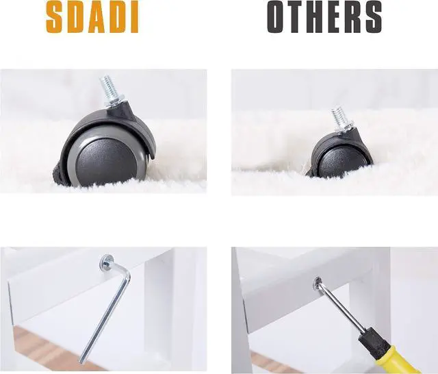 Alt view image 7 of 7 - SDADI 2 Inches Carpet Wheels Mobile Desk Stand Up Height Adjustable Home Office with Standing and Seating 2 Modes for Room, Black