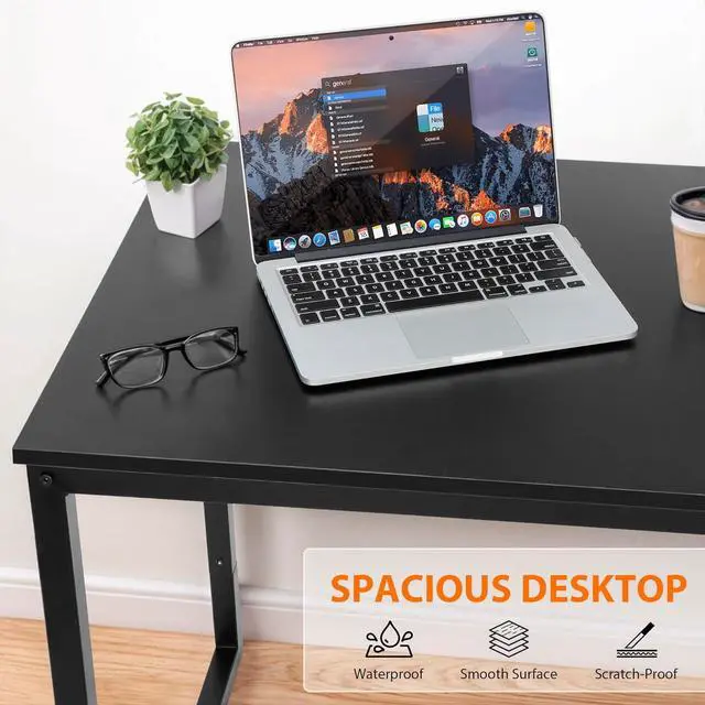 Alt view image 6 of 7 - ZenStyle Computer Desk 55" Large Office Desk Computer Table Laptop PC Simple Study Writing Desk for Home Office, Black