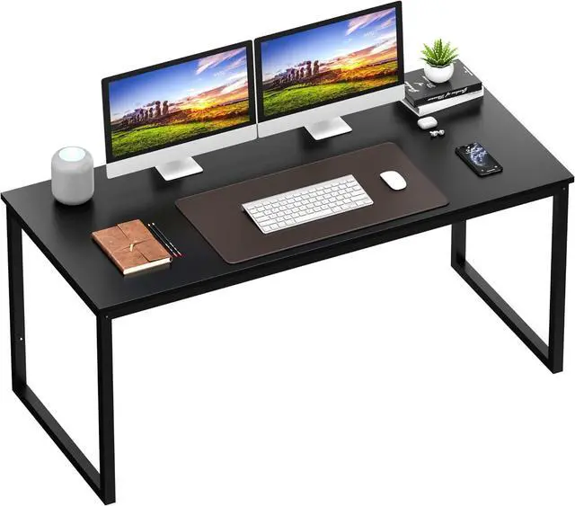 Alt view image 7 of 7 - ZenStyle Computer Desk 55" Large Office Desk Computer Table Laptop PC Simple Study Writing Desk for Home Office, Black