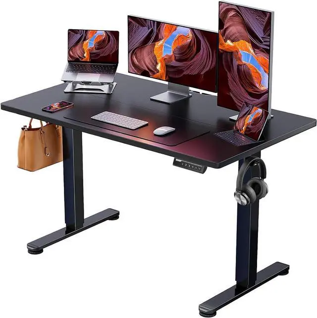 Main image of ErGear Height Adjustable Electric Standing Desk, 48 x 24 Inches Sit Stand up Desk, Memory Computer Home Office Desk (Black)