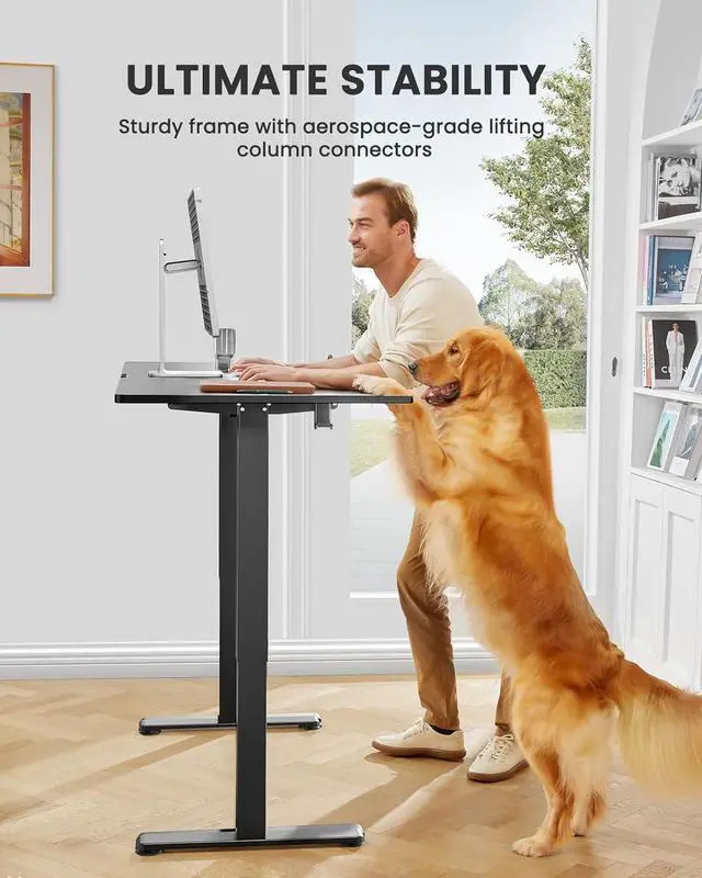 Alt view image 4 of 7 - ErGear Height Adjustable Electric Standing Desk, 48 x 24 Inches Sit Stand up Desk, Memory Computer Home Office Desk (Black)