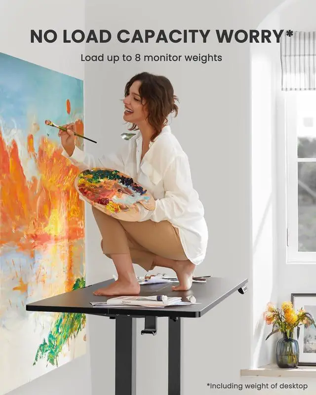 Alt view image 5 of 7 - ErGear Height Adjustable Electric Standing Desk, 48 x 24 Inches Sit Stand up Desk, Memory Computer Home Office Desk (Black)