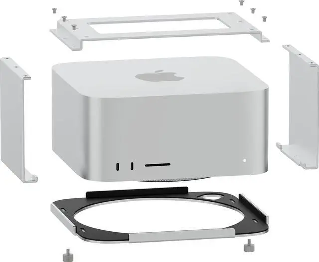 Alt view image 6 of 7 - Under Desk Mount for Apple Mac Studio M1 M2 M3 M4, Mac Mini (2010-2023) - Dust-Free, Clutter-Free, Scratch-Free, Aluminum, Quick Removal & Easy Installation