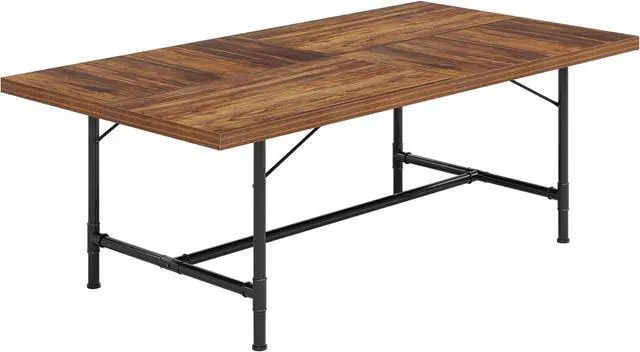 Alt view image 2 of 7 - Tribesigns 6FT Conference Table, Rustic Rectangle 70.8" W x 35.4" D Meeting Table, Modern Seminar Table Boardroom Desk for Office Meeting Conference Room (6ft, Rustic)
