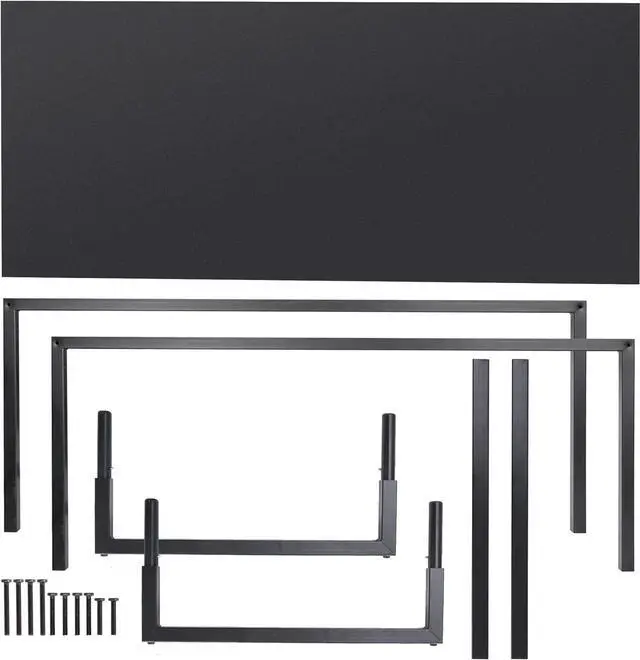 Alt view image 7 of 7 - SUPER DEAL Computer Desk 55 Inch Modern Sturdy Office Desk PC Laptop Notebook Simple Writing Table for Home Office Workstation, Black