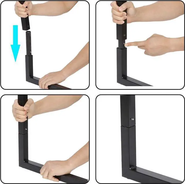 Alt view image 6 of 7 - SUPER DEAL Computer Desk 55 Inch Modern Sturdy Office Desk PC Laptop Notebook Simple Writing Table for Home Office Workstation, Black