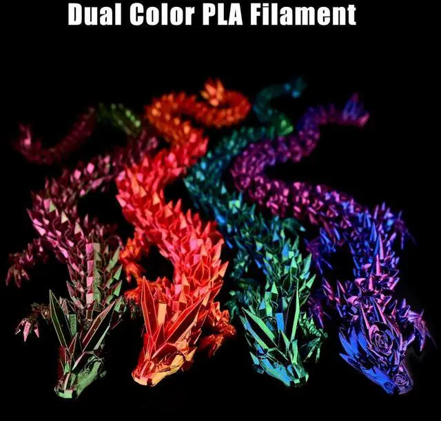 Alt view image 3 of 7 - 3D Printer Filament PLA, Rainbow PLA Filament 1.75mm +/-0.02mm, Silk PLA Dual Color Filament, 2 in 1 Coextrusion 3D Filament Bundle 200g x 4 Spools