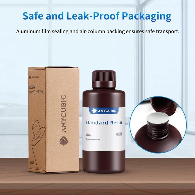 Alt view image 7 of 7 - ANYCUBIC 3D Printer Resin, 405nm SLA UV-Curing Resin with High Precision and Quick Curing & Excellent Fluidity for LCD 3D Printing (Grey, 500g)