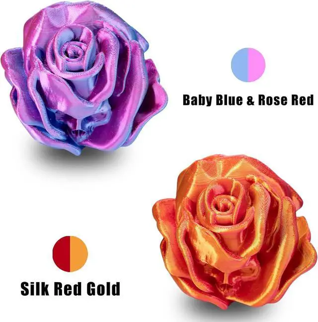 Alt view image 3 of 7 - OVV3D 3D Printer Filament, PLA Filament 1.75mm Bundle, Dual Color Filament, Coextrusion 3D Filament, Silk PLA Color Change Every Inch, 3D Printing Filament +/-0.02mm, 200g X 4 Spool