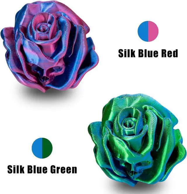 Alt view image 4 of 7 - OVV3D 3D Printer Filament, PLA Filament 1.75mm Bundle, Dual Color Filament, Coextrusion 3D Filament, Silk PLA Color Change Every Inch, 3D Printing Filament +/-0.02mm, 200g X 4 Spool
