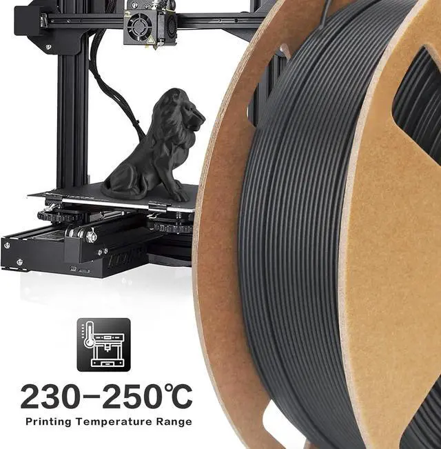 Alt view image 7 of 7 - Petg Filament 1.75,Matte Black Petg Vacuum Sealed,Adhere Well 1kg Carton Spool Matte 3D Printer Filament,Dimensional Accuracy 1.75mm ±0.02mm,Print with Most 3D Printers Using 3D Filament