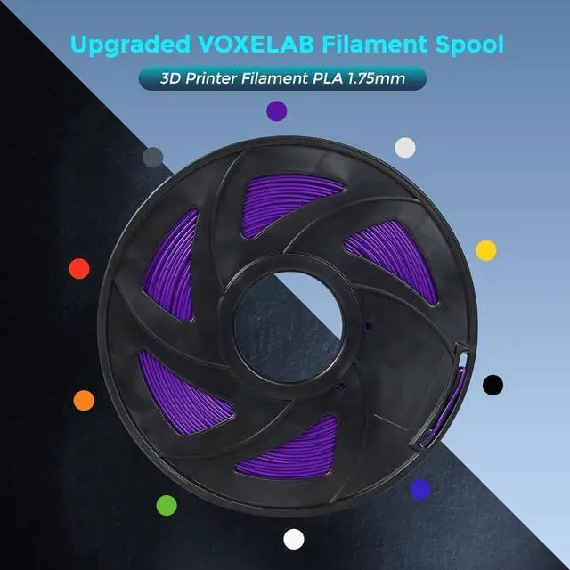Alt view image 2 of 7 - Voxelab 3D Printer Filament, 1.75mm PLA Pro (PLA+) Filament, Dimensional Accuracy +/- 0.02 mm, 3D Printing Material 1kg/ Spool, Compatible with FDM 3D Printer/Pen (Purple)