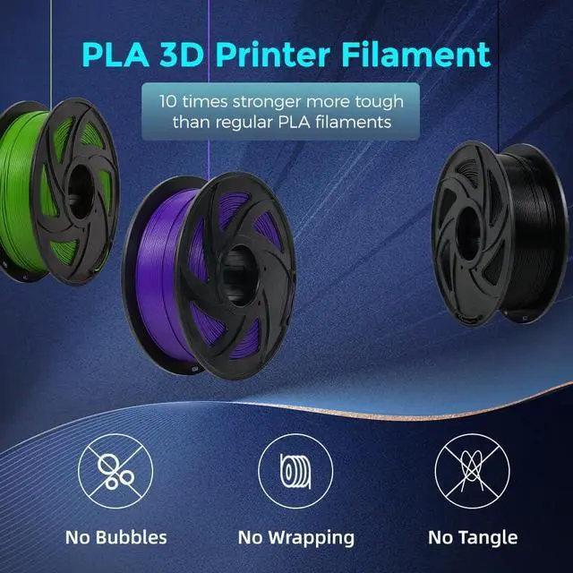 Alt view image 4 of 7 - Voxelab 3D Printer Filament, 1.75mm PLA Pro (PLA+) Filament, Dimensional Accuracy +/- 0.02 mm, 3D Printing Material 1kg/ Spool, Compatible with FDM 3D Printer/Pen (Purple)
