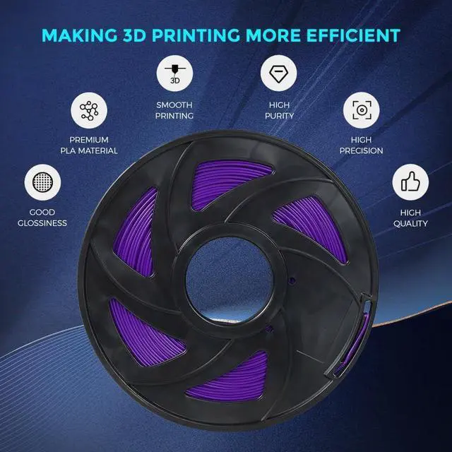Alt view image 6 of 7 - Voxelab 3D Printer Filament, 1.75mm PLA Pro (PLA+) Filament, Dimensional Accuracy +/- 0.02 mm, 3D Printing Material 1kg/ Spool, Compatible with FDM 3D Printer/Pen (Purple)