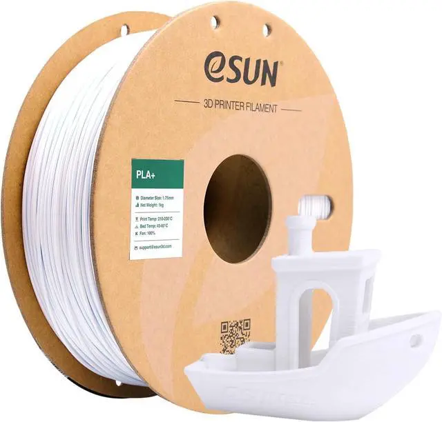 Main image of eSUN PLA+ Filament 1.75mm, 3D Printer Filament PLA Plus, Dimensional Accuracy +/- 0.03mm, 1KG Spool (2.2 LBS) 3D Printing Filament for 3D Printers, Cold White