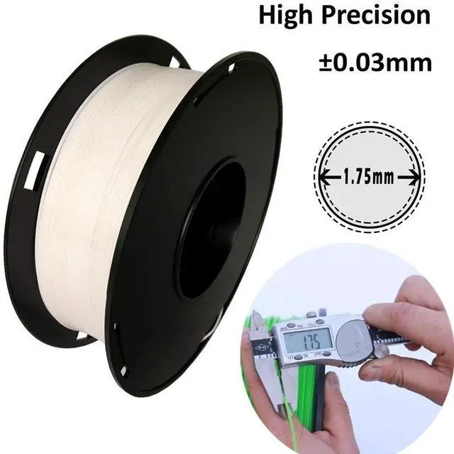 Alt view image 3 of 7 - PLA 3D Printer Filament, White PLA Filament 1.75m, PLA 1kg Spool(2.2lbs), Dimensional Accuracy +/- 0.03mm