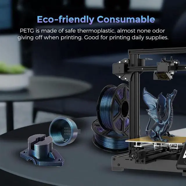 Alt view image 5 of 6 - FLASHFORGE PETG Filament 1.75mm, Chameleon Color Shift 3D Printer Filament, Changes Color with Light and Angles, 1KG Spool (2.2lbs), Dimensional Accuracy±0.02 mm, Premium PETG Filament(Burnt Titanium)