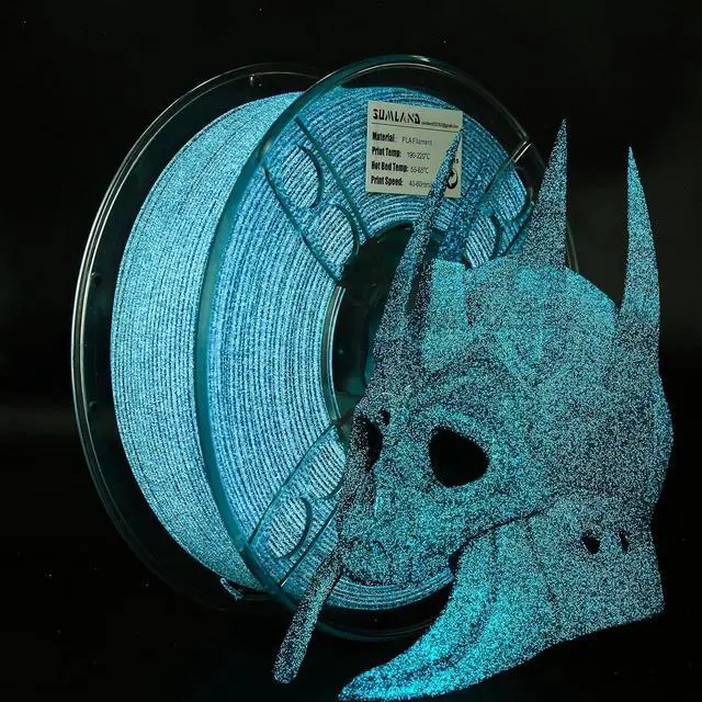 Main image of PLA Filament 1.75mm,3D Printer Filament UV Light Glitter PLA, Black Blue Starry Sky Filament 3D Printing Filament 1.75mm+/-0.02mm,1KG/2.2lb
