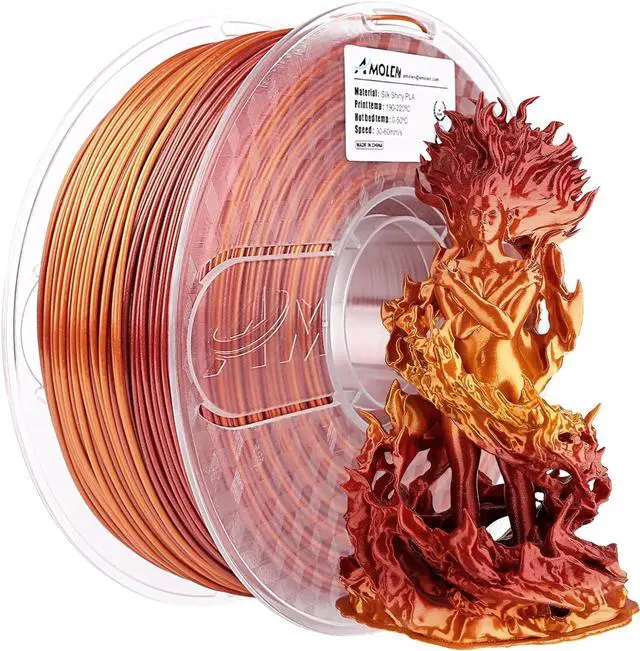 Main image of AMOLEN PLA 3D Printer Filament 1.75mm Silk Shiny Gradient Filament Red Gold Filament, 3D Printing Filament 1KG/2.2lb Compatible with 3D Printer and 3D Pen