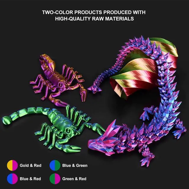 Alt view image 2 of 7 - 3D Printer Filament Bundle, Dual Color Filament, Silk PLA Filament 1.75mm Bundle, Silk Gold Purple, Silk Red Green, Silk Blue Green, Silk Red Blue, 3D Printing Filament, 250gX 4 PLA Spools