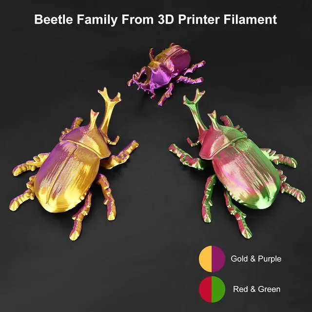 Alt view image 3 of 7 - 3D Printer Filament Bundle, Dual Color Filament, Silk PLA Filament 1.75mm Bundle, Silk Gold Purple, Silk Red Green, Silk Blue Green, Silk Red Blue, 3D Printing Filament, 250gX 4 PLA Spools