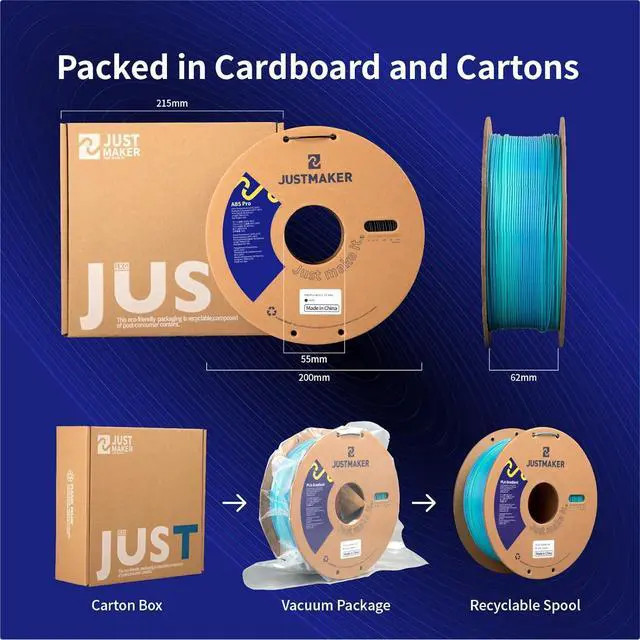 Alt view image 7 of 7 - Gradient PLA 3D Printer Filament, Upgrade Cardboard Spool, Slightly Matte Surface Filament, Dimensional Accuracy +/-0.03mm, 1.75mm, 1kg, Baby Blue/White