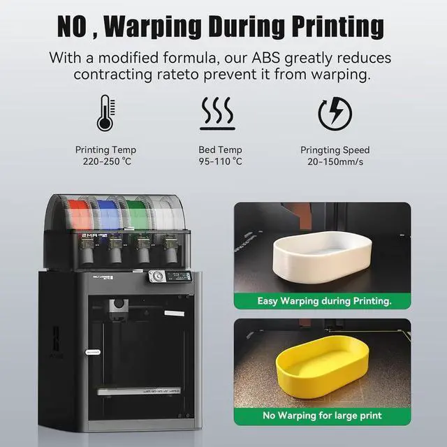 Alt view image 4 of 7 - ABS+ Filament 1.75mm, Dimensional Accuracy +/- 0.03mm, 1KG Spool (2.2 LBS), Strong, Durable, Heat Resistance, Excellent Toughness 3D Printer Filament ABS Plus, Black