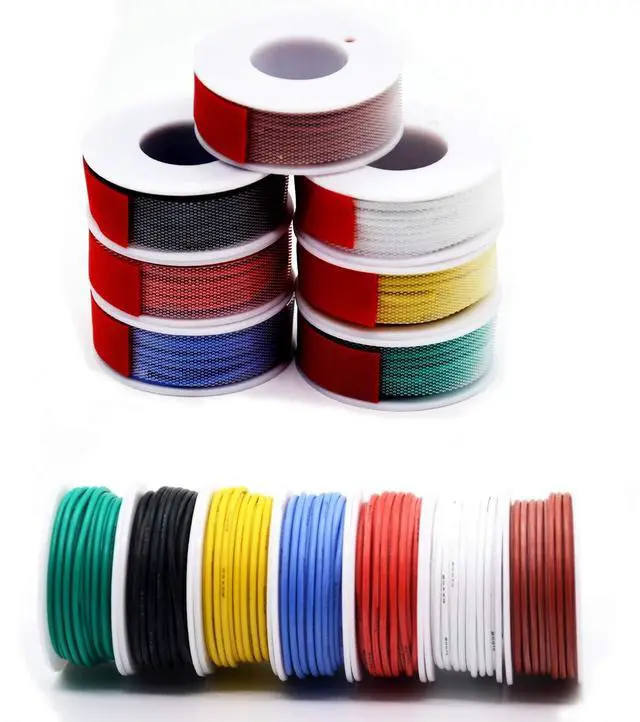 Alt view image 2 of 5 - 18 awg Solid Wire kit Electrical Wire Cable 7 Colors 16.5ft Each Spool 18 Gauge 0.8mm² Hook up UL1007 Tinned Copper Wire breadboard Wire for DIY