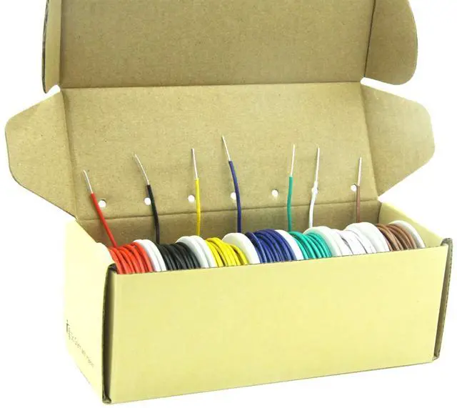 Alt view image 4 of 5 - 18 awg Solid Wire kit Electrical Wire Cable 7 Colors 16.5ft Each Spool 18 Gauge 0.8mm² Hook up UL1007 Tinned Copper Wire breadboard Wire for DIY