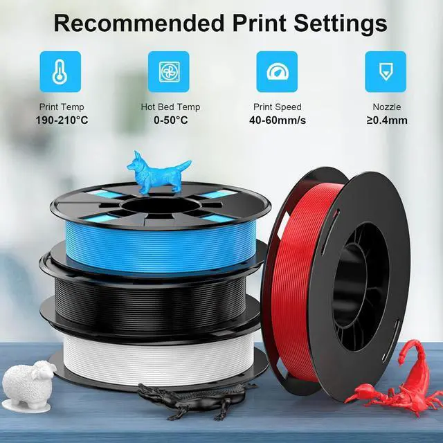 Alt view image 4 of 7 - ENTINA 4 Colors PLA 3D Printer Filament for Tina 2, Dimensional Accuracy +/- 0.02mm, 1.75MM 200G 3D Printer Filament Bundle for 3D Printers