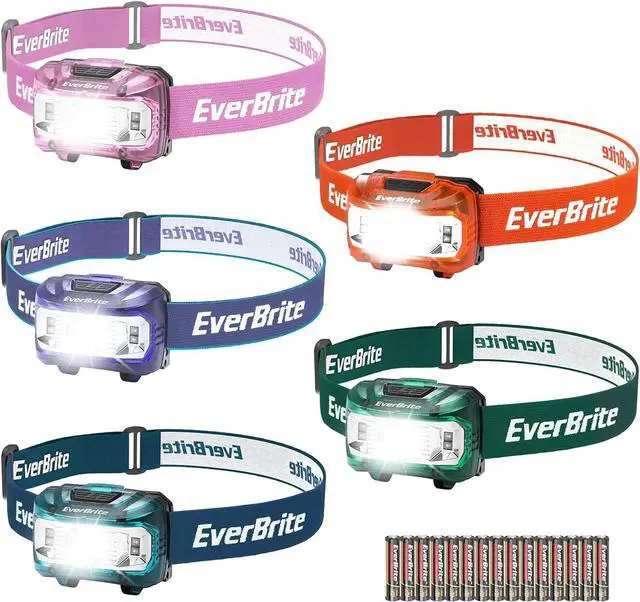 Main image of EverBrite Headlamp, 5 Pack Kids Headlamp with Red Light and Memory Function, Head Lamp for Adults and Kids with 5 Modes, Bright Headlamps for Camping, Running, Batteries Included