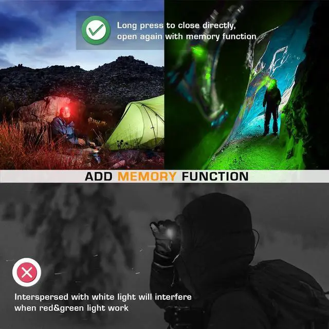 Alt view image 6 of 7 - EverBrite Headlamp, 5 Pack Kids Headlamp with Red Light and Memory Function, Head Lamp for Adults and Kids with 5 Modes, Bright Headlamps for Camping, Running, Batteries Included