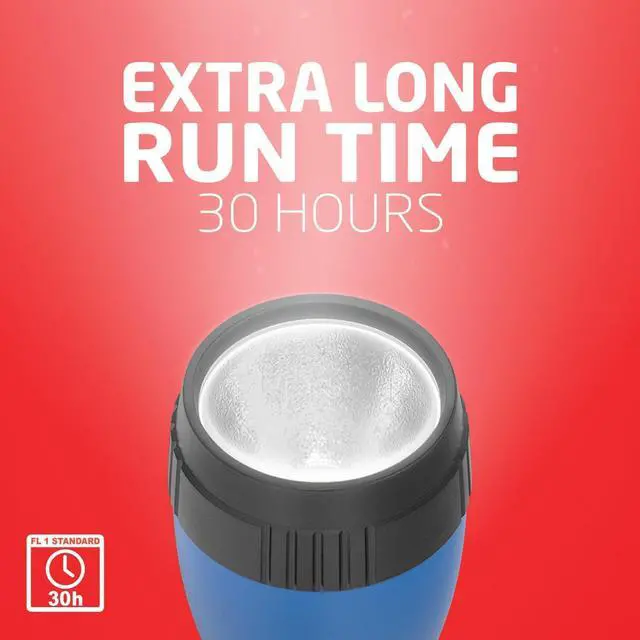 Alt view image 4 of 7 - EVEREADY LED Flashlights (4-Pack), Bright Flashlights for Emergencies and Camping Gear, Flash Light with AA Batteries Included, Blue/Yellow (4-Pack)