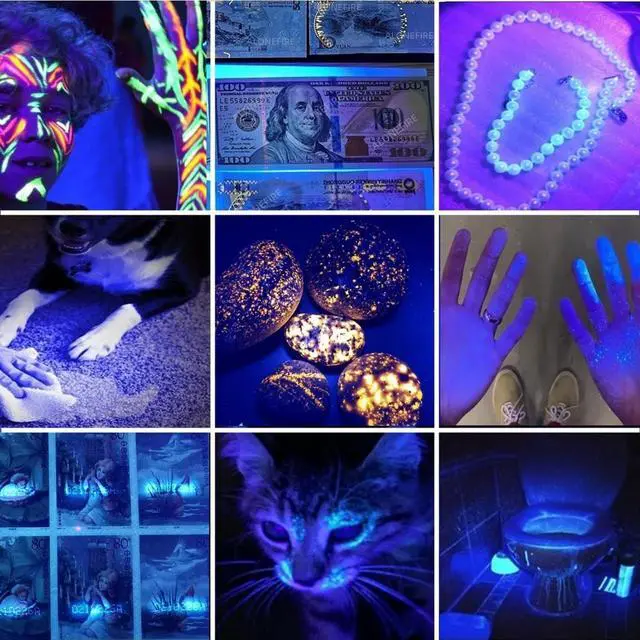 Alt view image 5 of 7 - ALONEFIRE SV87 365nm UV Flashlight Zoom 5W Type C USB Rechargeable Black Light Money Detector for Resin Curing, Pet Urine Detection, Scorpion, Fishing, Minerals, Leaks, Cure Glue with Battery