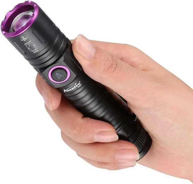 Alt view image 6 of 7 - ALONEFIRE SV87 365nm UV Flashlight Zoom 5W Type C USB Rechargeable Black Light Money Detector for Resin Curing, Pet Urine Detection, Scorpion, Fishing, Minerals, Leaks, Cure Glue with Battery