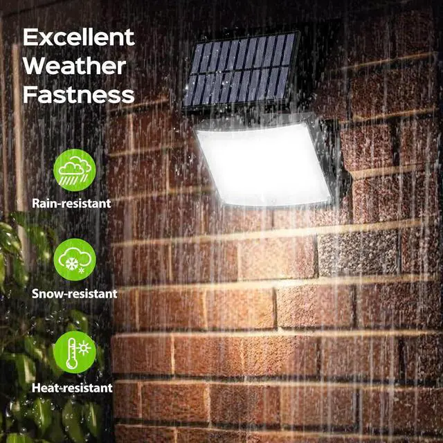 Alt view image 6 of 6 - Adiding Solar Outdoor Lights, 3500LM LED Flood Lights with 16.4 Ft Cable, Remote Control Solar Motion Sensor Lights with 3 Modes, Solar Powered Security Lights for Outside Patio, Yard, Garage, 2 Pack