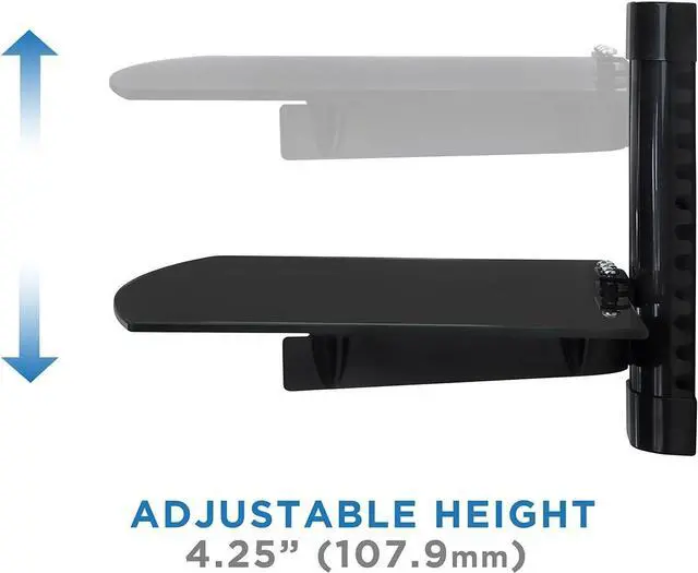 Alt view image 5 of 7 - Mount-It! Floating TV Shelf, Wall Mounted Shelf for Receiver, Cable Box, PlayStation, Xbox, DVD Player, Projector and AV Components, 17.6 Lbs Capacity, 1 Shelf, Tinted Tempered Glass Black