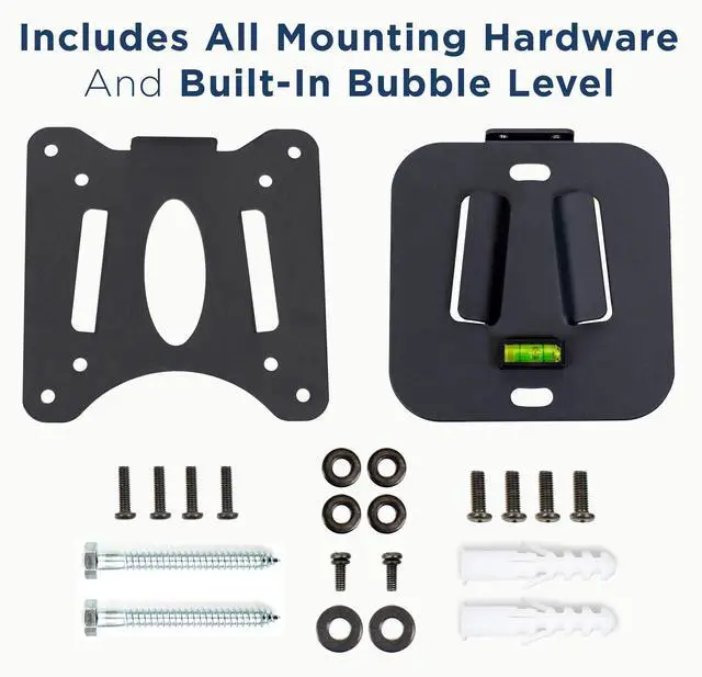 Alt view image 7 of 7 - Mount-It! MI-203 Low Profile Fixed TV Wall Mount | Fits 13-32 Inch Screens | VESA 75x75 & 100x100 | Heavy-Duty Steel with 60 Lbs Capacity | Built-in Bubble Level | Ideal for RV, Home, and Office