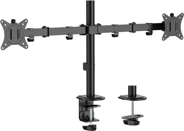 Alt view image 4 of 7 - Mount-It! Dual Monitor Mount, Dual Monitor Arm for 2 Screens on Desk, Adjustable Tilt and Swivel Arms for Double Screen up to 32 and 19.8 Lbs VESA 75x75 and 100x100 C-clamp & Grommet